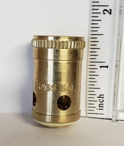 Black machined steel pen with hexagonal grip and small white logo at top.