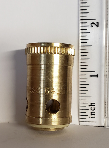 Black machined steel pen with hexagonal grip and small white logo at top.