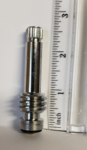 Black machined steel pen with hexagonal grip and small white logo at top.